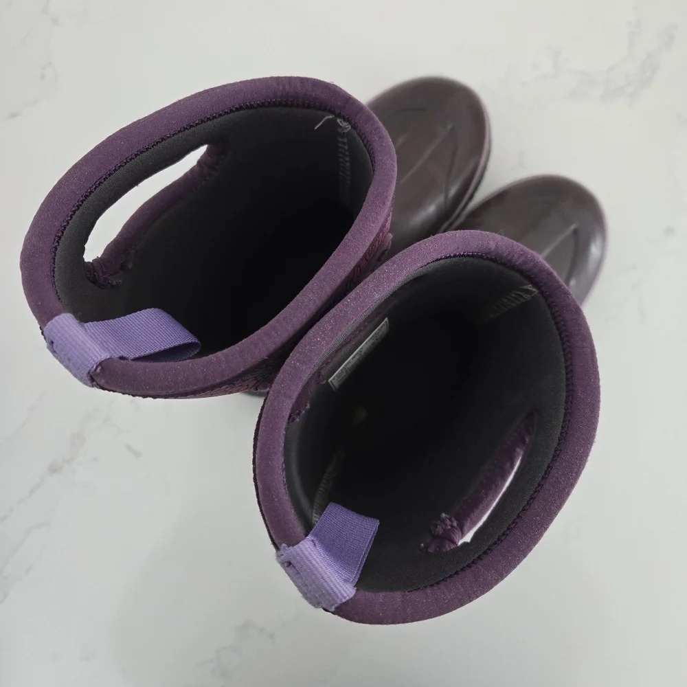 Bogs Classic High Handles Rosey Purple Floral Waterproof Insulated Snow Boots 4 - Picture 6 of 9